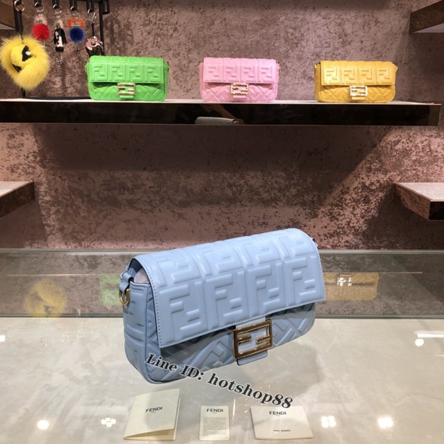 FENDI精品女包 芬迪BAGUETTE中號羊皮手袋 Fendi 0191M迷你肩背斜挎包 fdzg2539